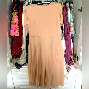 Zara Woman blush pleated dress